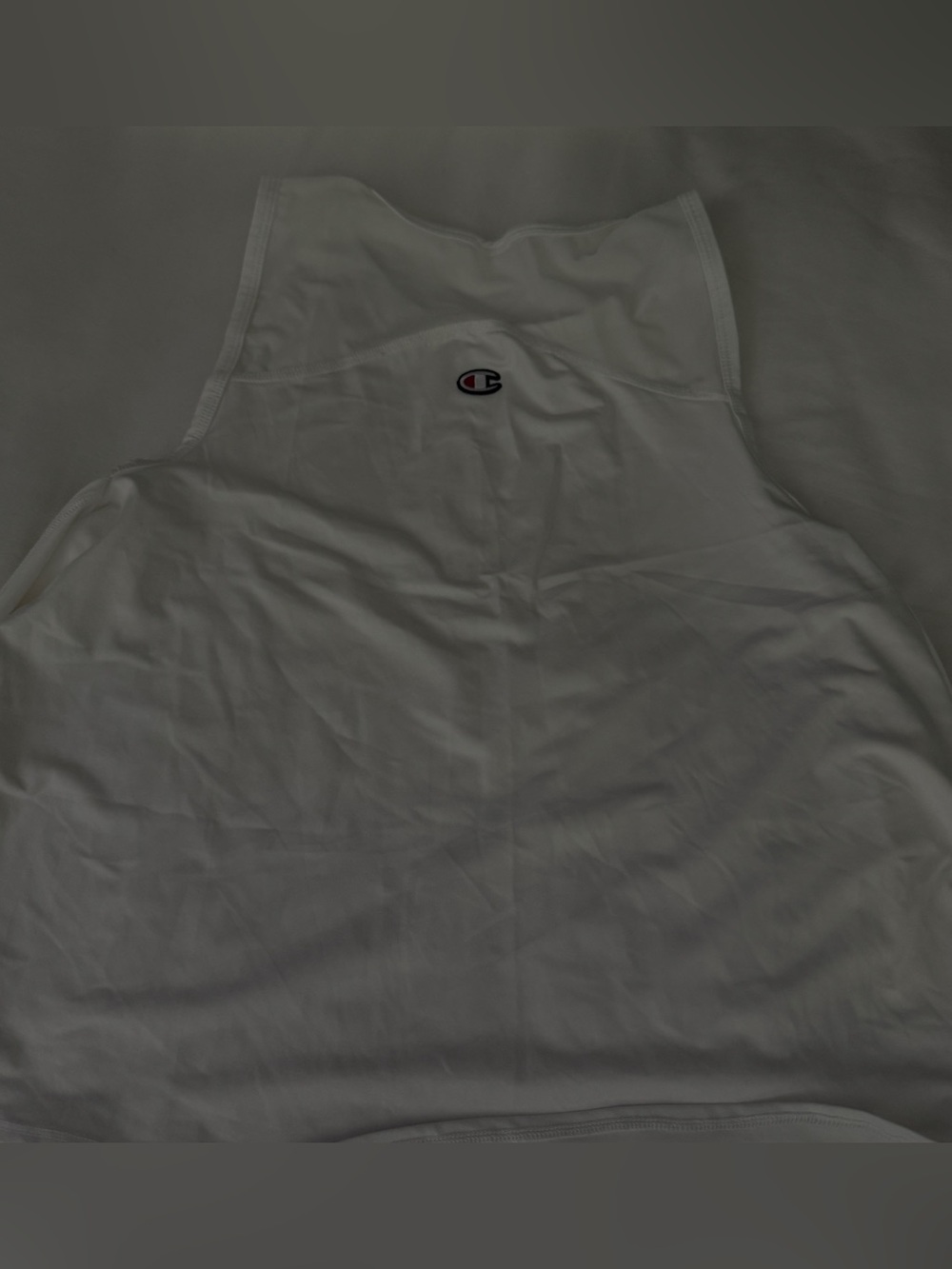 Champion White Racerback Tank with Small Chest Logo